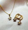 Floral Bloom Gold Jewelry Set