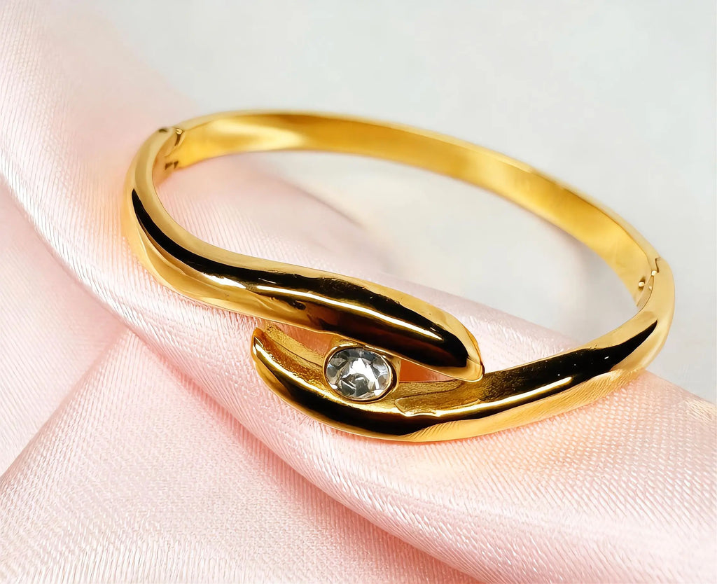 Virella Open Crystal Halo Bangle