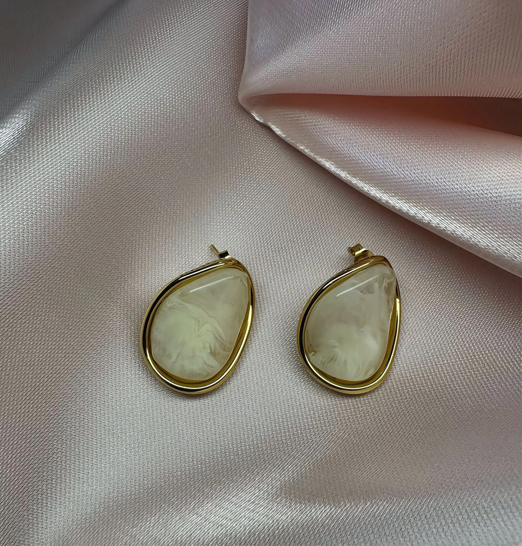 Maréa Gold Marble Earrings