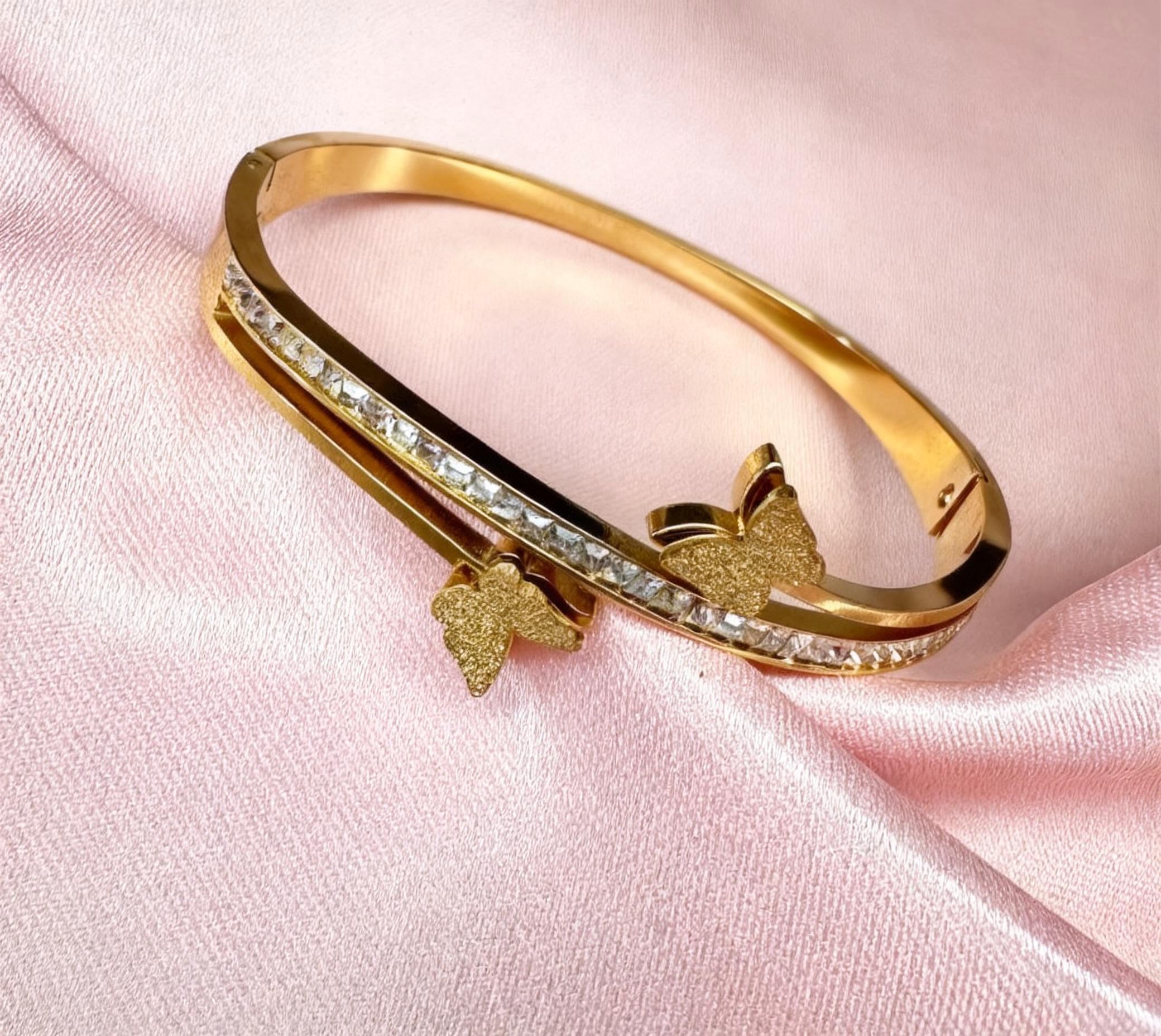 Luna Butterfly Crystal Bangle