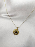 Gold Orb Circle Pendant Necklace